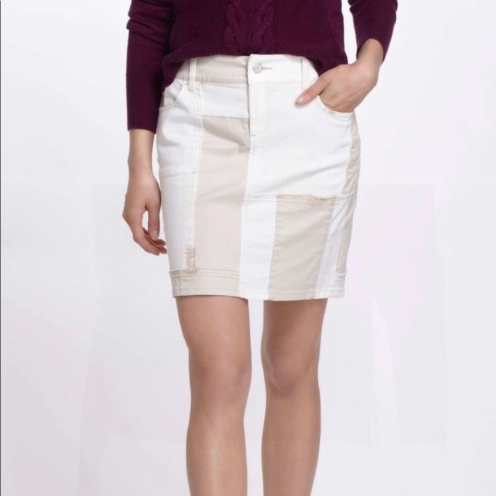 Anthro pilcro & the letterpress corduroy patchwork mini skirt